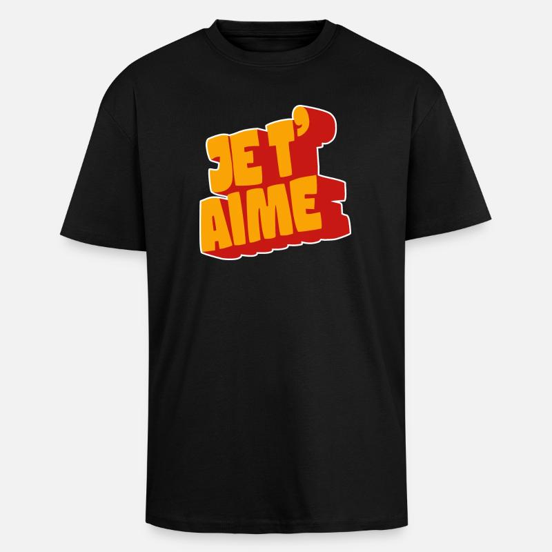 Je t'aime - Oversized Heavyweight Unisex T-Shirt - Schwarz