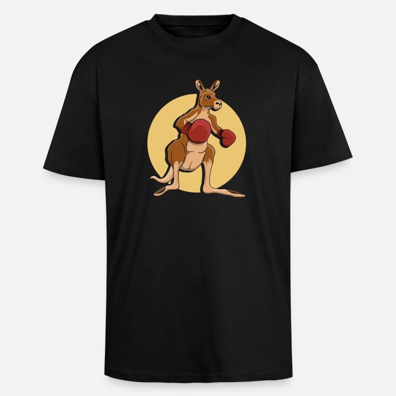 Kænguru bokser - Unisex oversized heavyweight t-shirt - sort