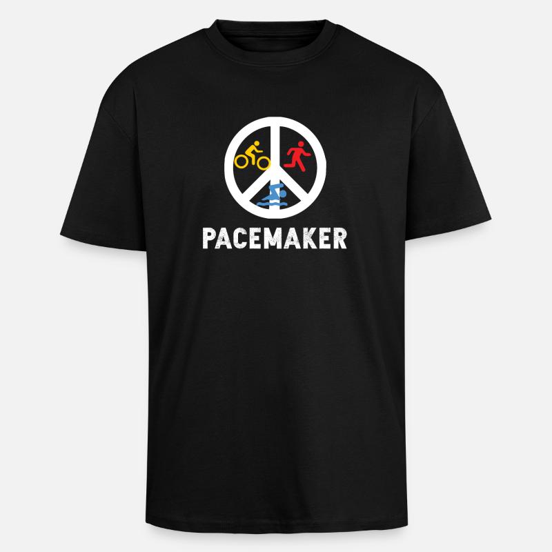 Pacemaker Trilife Triathlon - Unisex Oversized Heavyweight T-shirt - black