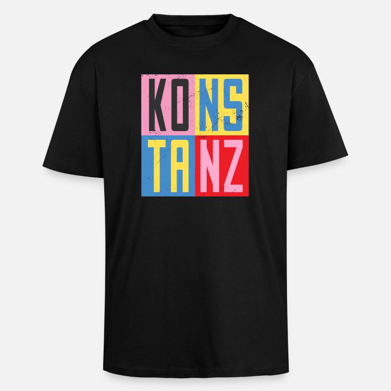 Constance cities design - Unisex Oversized Heavyweight T-shirt - black