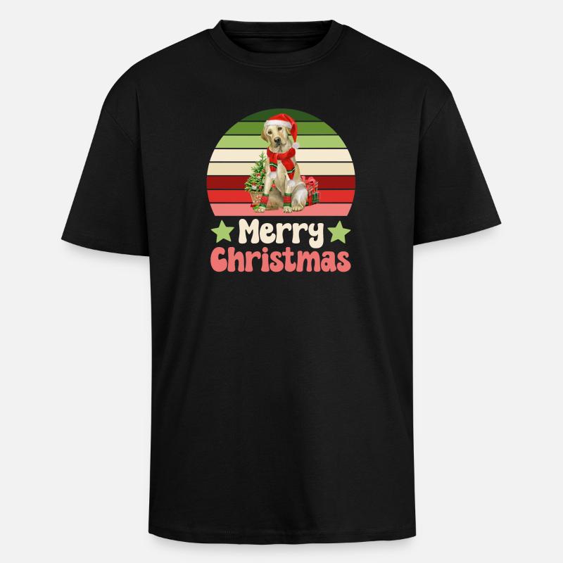 Noël du Labrador - T-shirt unisexe oversize épais - noir