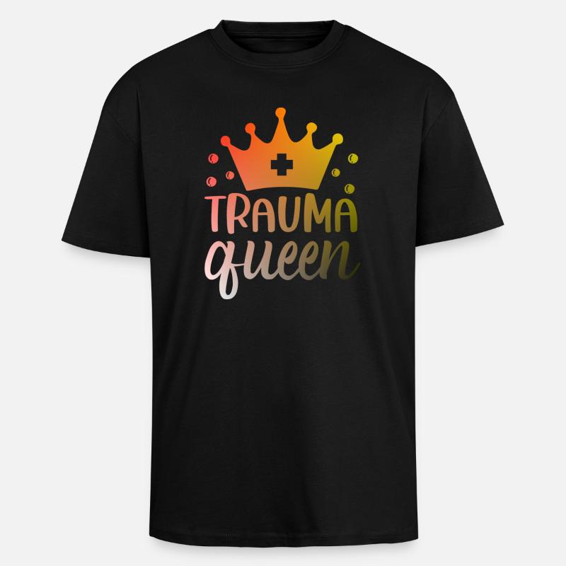 Trauma Queen Krankenschwester - Oversized Heavyweight Unisex T-Shirt - Schwarz