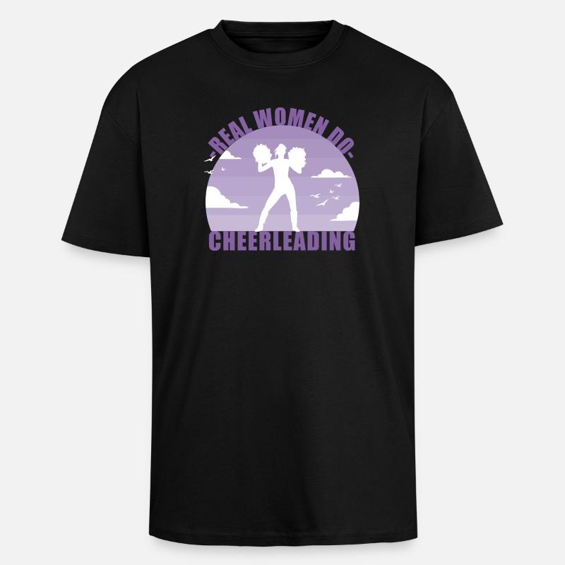 Cheerleading Cheerleader Mädchen Pompons Geschenk - Oversized Heavyweight Unisex T-Shirt - Schwarz