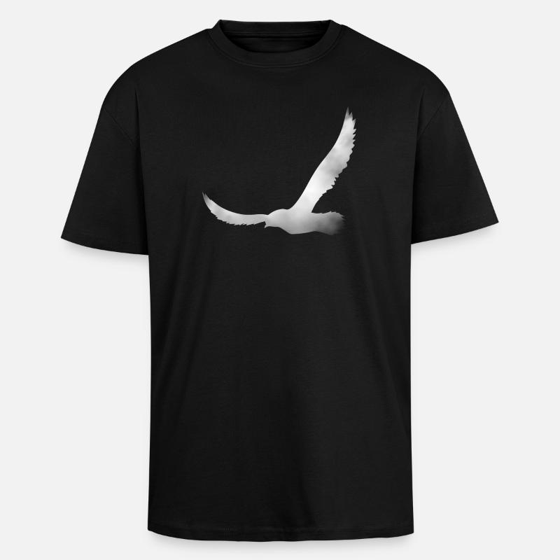 Vogel Silhouette aus Wolke - Oversized Heavyweight Unisex T-Shirt - Schwarz