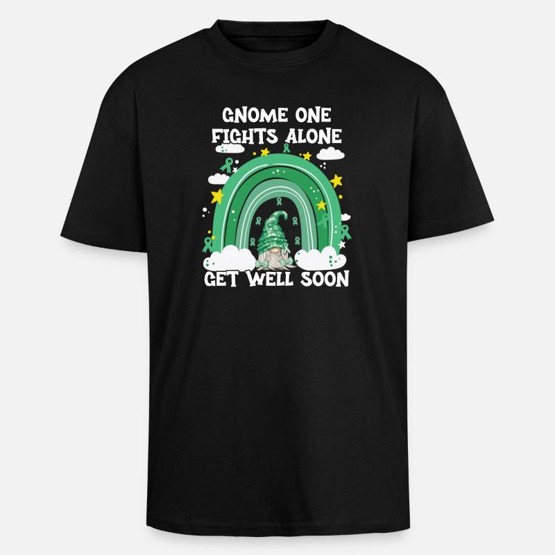 Gnome One Fights Alone Leberkrebs - Oversized Heavyweight Unisex T-Shirt - Schwarz