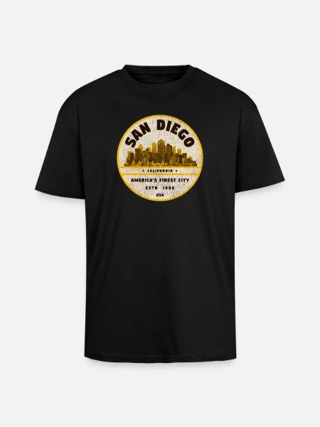 San Diego - Unisex Oversized Heavyweight T-shirt - black