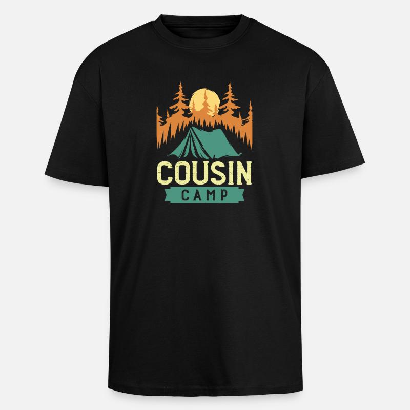 Cousin camp - Oversized Heavyweight Unisex T-Shirt - Schwarz