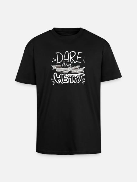 Motivational hand lettering message - Unisex Oversized Heavyweight T-shirt - black