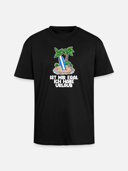 Urlaub - Oversized Heavyweight Unisex T-Shirt - Schwarz