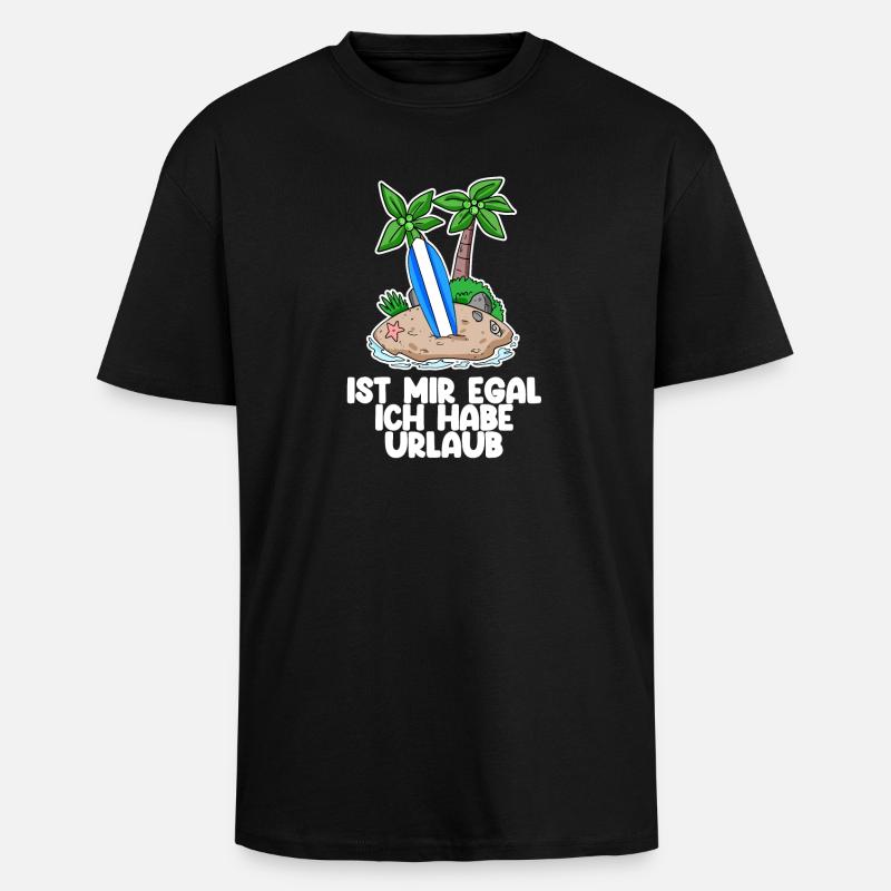 Urlaub - Oversized Heavyweight Unisex T-Shirt - Schwarz