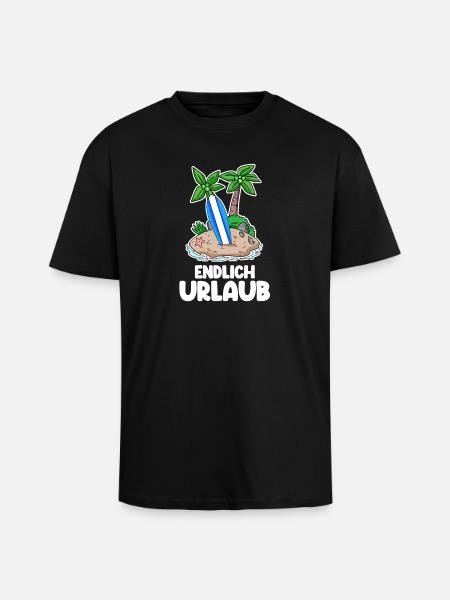 Urlaub - Oversized Heavyweight Unisex T-Shirt - Schwarz
