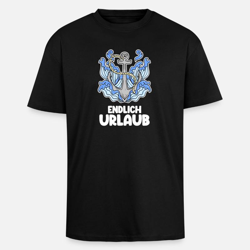 Urlaub - Oversized Heavyweight Unisex T-Shirt - Schwarz