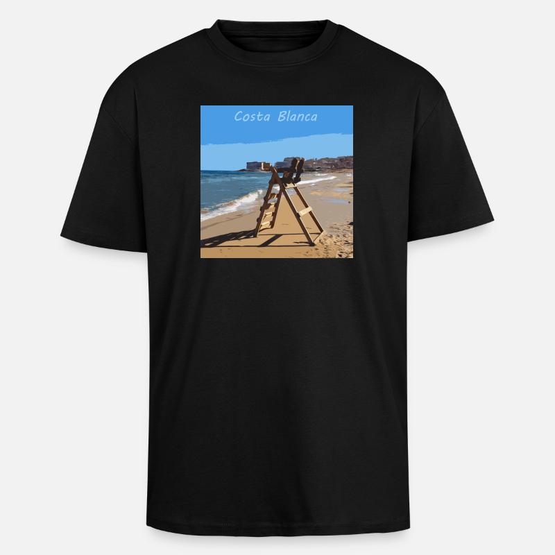 Costa Blanca - Oversized Heavyweight Unisex T-Shirt - Schwarz