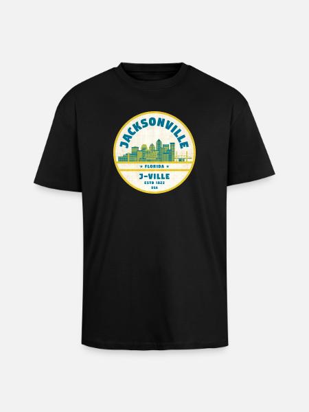 Jacksonville Skyline Crest - Oversized Heavyweight Unisex T-Shirt - Schwarz