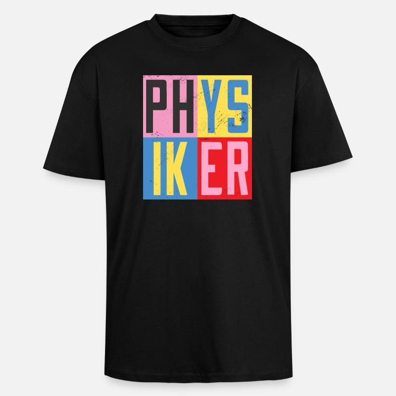 Physiker Design - Oversized Heavyweight Unisex T-Shirt - Schwarz