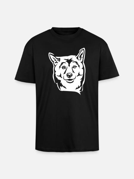 Shiba Kopf "Black Edition" - Oversized Heavyweight Unisex T-Shirt - Schwarz