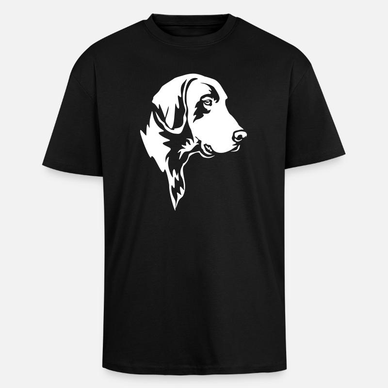Deutsch Kurzhaar Kopf "Black Edition" - Oversized Heavyweight Unisex T-Shirt - Schwarz