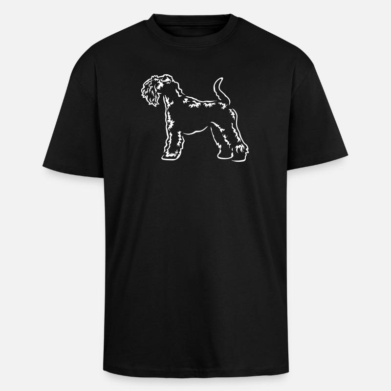 Kerry Blue Terrier "Black Edition" - Oversized Heavyweight Unisex T-Shirt - Schwarz