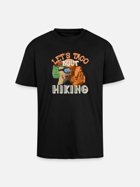 Let's Taco' Bout Hiking - Unisex Oversized Heavyweight T-shirt - black