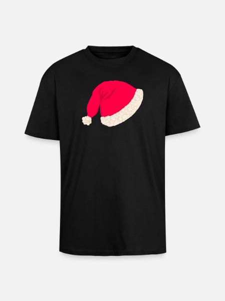 Christmas hat without text - Unisex Oversized Heavyweight T-shirt - black