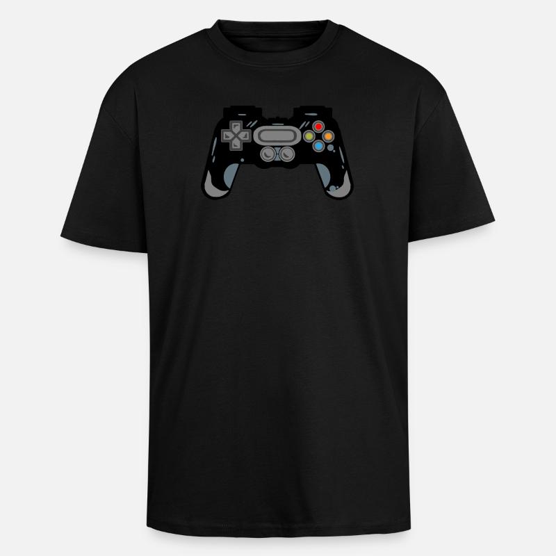 Retro Controller Silhouette - Oversized Heavyweight Unisex T-Shirt - Schwarz