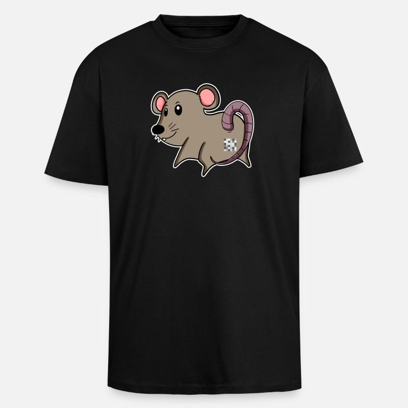 Mouse Ass - Mouse Butt - Unisex Oversized Heavyweight T-shirt - black