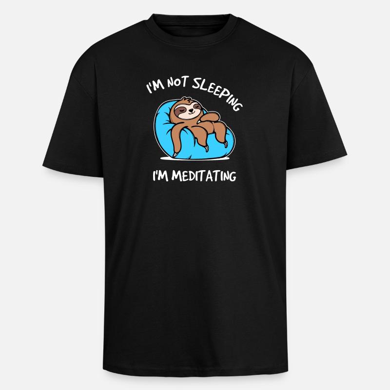 Schlafen Statement Tier Faul Urwaldbewohner Relax - Oversized Heavyweight Unisex T-Shirt - Schwarz
