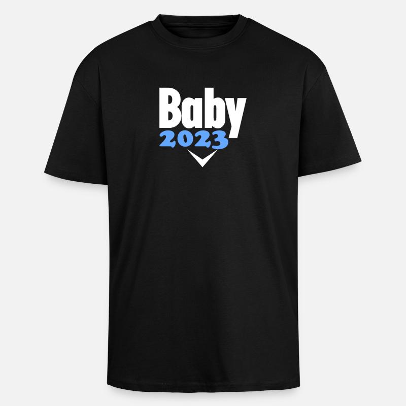 Grossesse 2023 - Enceinte - T-shirt unisexe oversize épais - noir