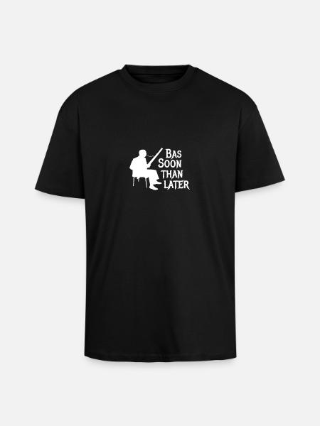 Bassoon than later bassoon pun - Unisex Oversized Heavyweight T-shirt - black