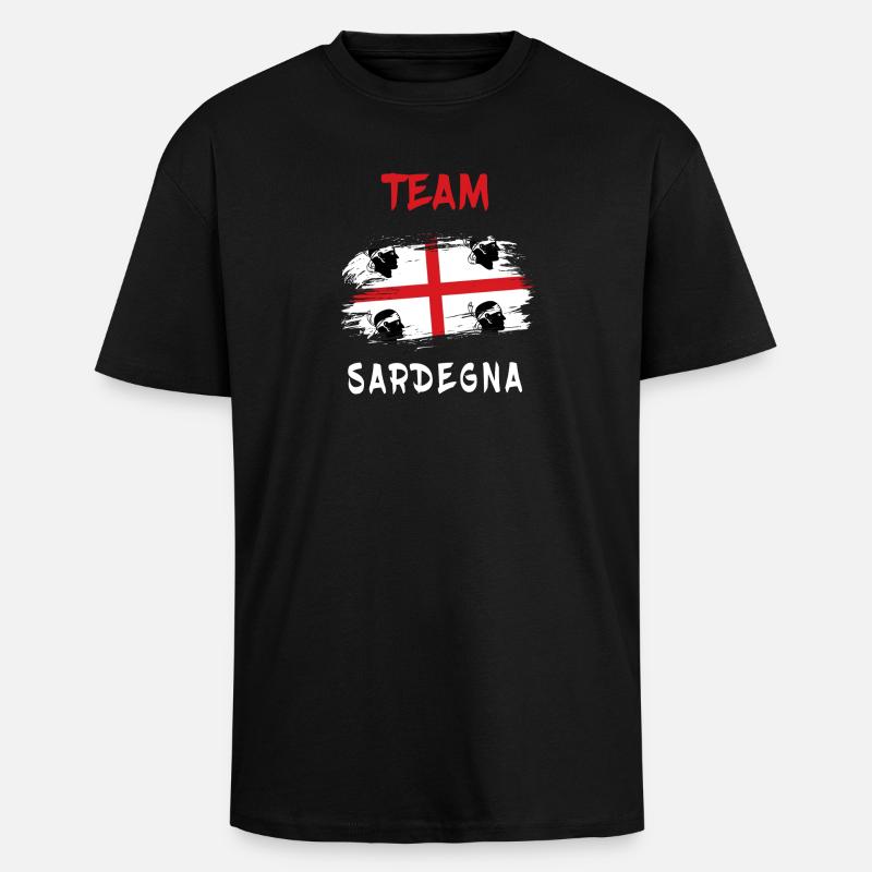 L'équipe Sardinia Design - T-shirt unisexe oversize épais - noir