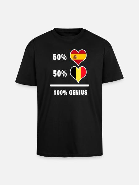 Belgium and Spain brilliant/gift - Unisex Oversized Heavyweight T-shirt - black