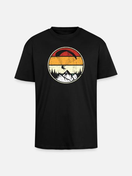 Sunset Peaks Eagle Circle - Unisex Oversized Heavyweight T-shirt - black