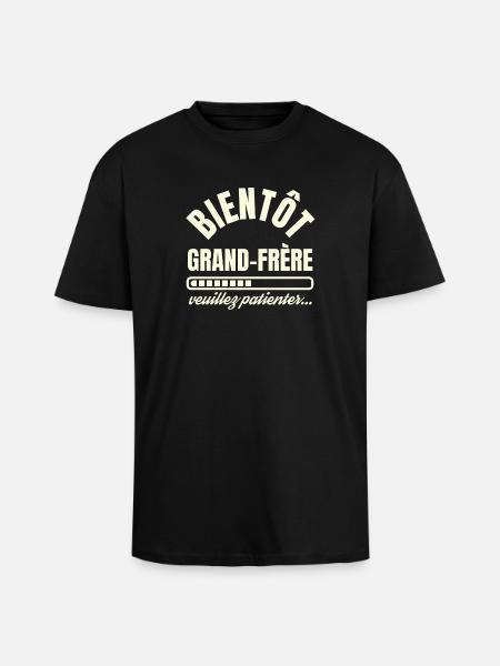 Bientôt Grand Frère - T-shirt unisexe oversize épais - noir