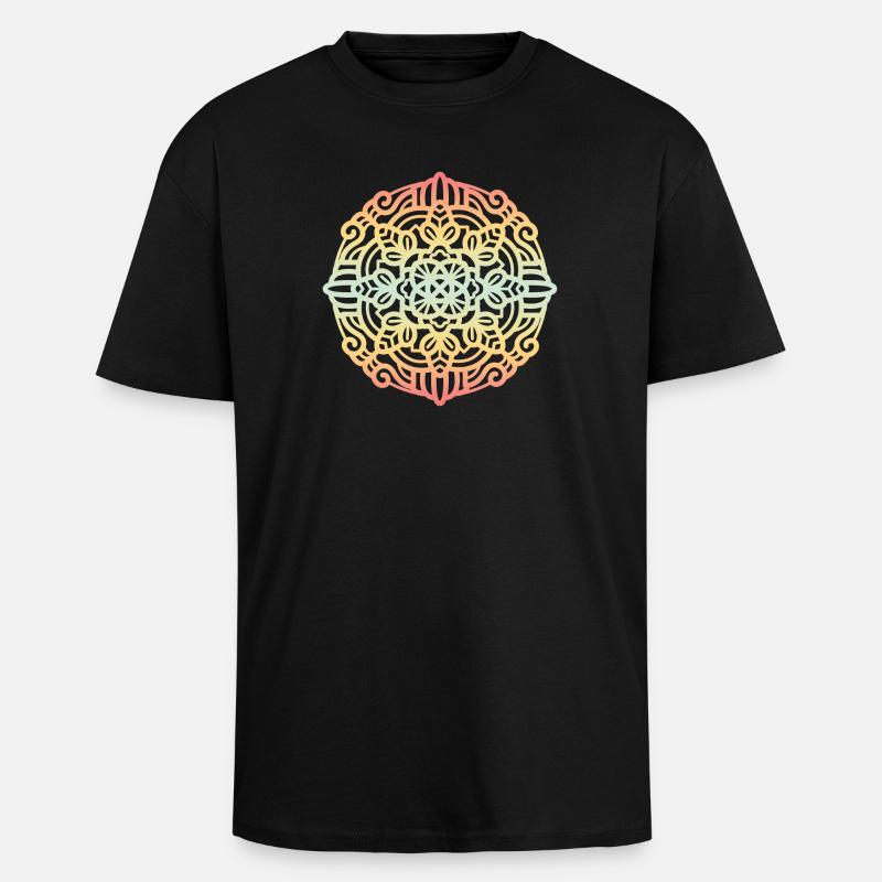 Mandala - Oversized Heavyweight Unisex T-Shirt - Schwarz