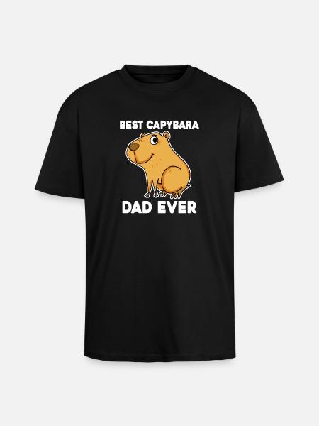 Capybara Father Capybara - Unisex Oversized Heavyweight T-shirt - black