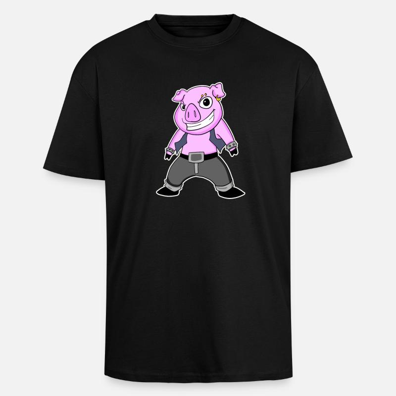 Cool Pig - Unisex Oversized Heavyweight T-shirt - black