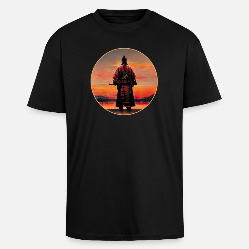 Samurai-Krieger - Oversized Heavyweight Unisex T-Shirt - Schwarz