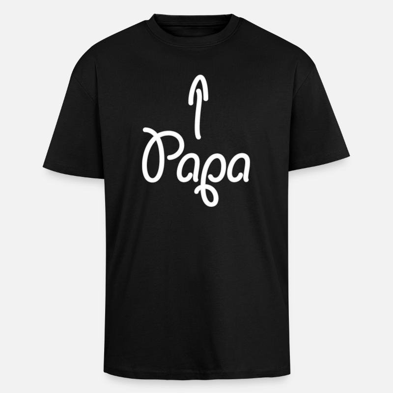Papa (flèche) - T-shirt unisexe oversize épais - noir