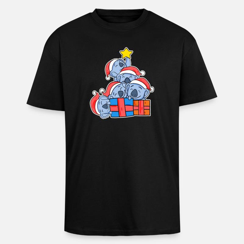 Weihnachten Weihnachtsbaum Koala - Koalas - Oversized Heavyweight Unisex T-Shirt - Schwarz