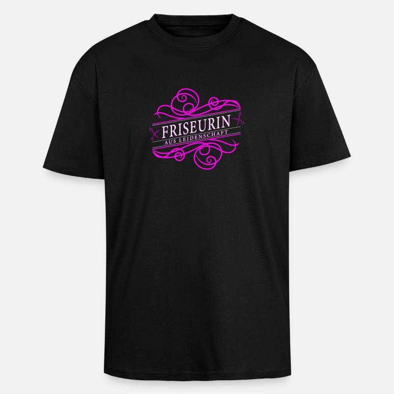 Coiffeur avec passion - T-shirt unisexe oversize épais - noir