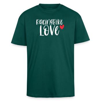 Bike Sport Cycling Cadeau Racingbike Love! - T-shirt unisexe oversize épais - hunter green - Devant - Alina (178cm) & Michal (187cm)