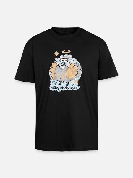 Silky Christmas - Unisex Oversized Heavyweight T-shirt - black