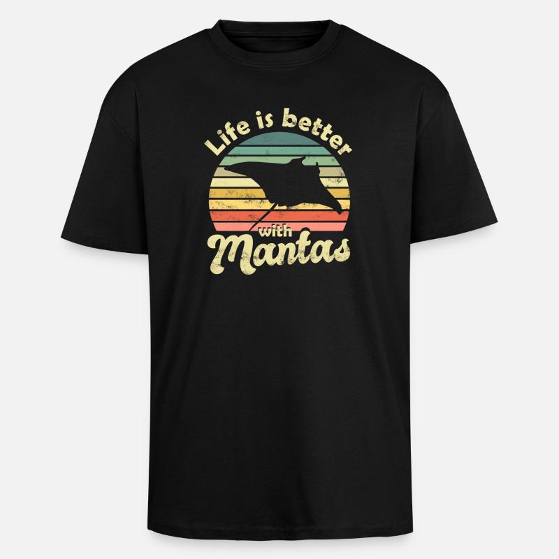 Manta Rays Manta - Unisex Oversized Heavyweight T-shirt - black