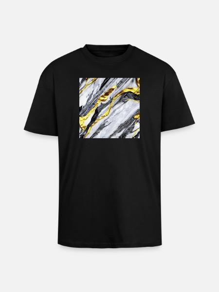 Marble gold structure - Unisex Oversized Heavyweight T-shirt - black