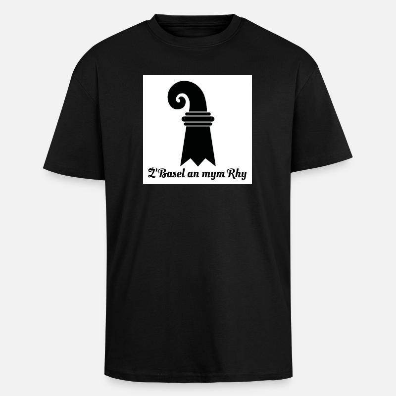 Basel am Rhein - Oversized Heavyweight Unisex T-Shirt - Schwarz