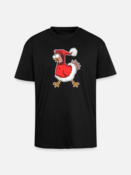 Christmas Chicken - Unisex Oversized Heavyweight T-shirt - black