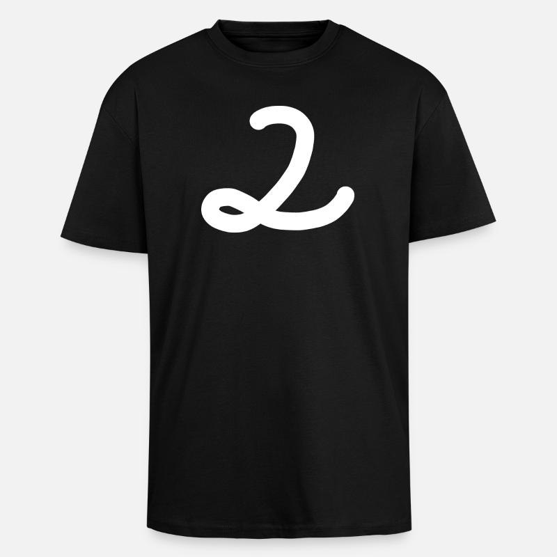 2 Numéro deux blanc - T-shirt unisexe oversize épais - noir