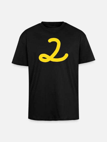 2 Numéro deux - T-shirt unisexe oversize épais - noir