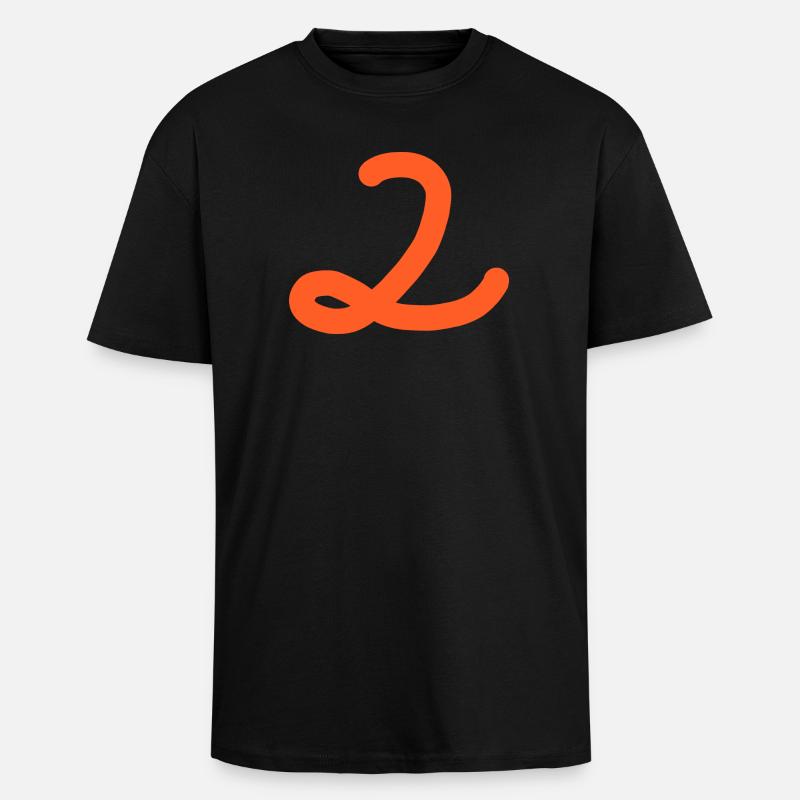 2 Nummer zwei Zahl - Oversized Heavyweight Unisex T-Shirt - Schwarz