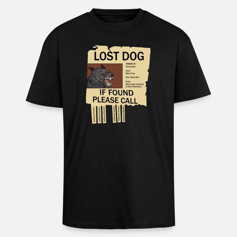 Missing Hellhound - Unisex Oversized Heavyweight T-shirt - black